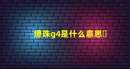 燈珠g4是什么意思？